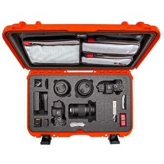 Nanuk 935 Oranje DSLR met Lid Organizer