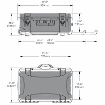 Nanuk 935 Koffer Cyan Lichtgewicht NK-7 Hars Waterbestendig IP67 Met Vakverdelers 559x356x229 mm