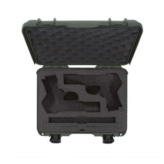 Nanuk 910 2UP Pistool Wapenkoffer Olive NK-7 Hars 363 x 282 x 120 mm