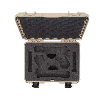 Nanuk 910 2UP Glock Pistool Koffer Lichtbruin Waterbestendig IP67 363x282x120 mm