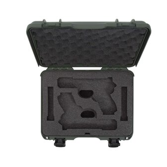 Nanuk 910 2UP Glock Pistoolkoffer Olive Lichtgewicht NK-7 Hars 363 x 282 x 120 mm