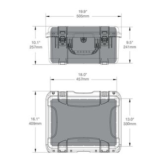 Nanuk 933 Koffer Zwart met plukschuim Demo Lichtgewicht NK-7 Hars Waterbestendig IP67 188x53 mm