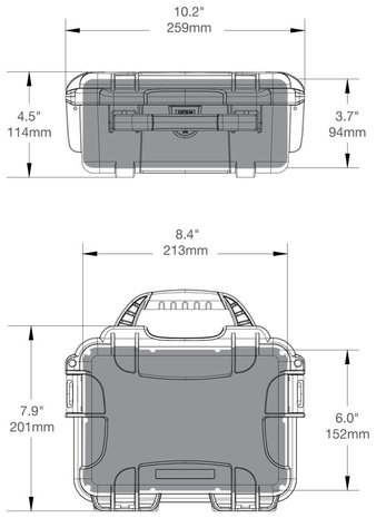 Nanuk 904 Zilver met Plukschuim