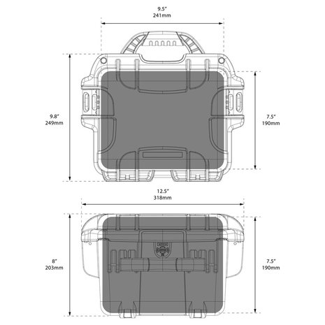 Nanuk 908 Zwart Leeg