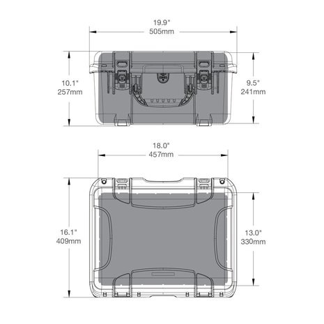 Nanuk 933 Graphite met Plukschuim