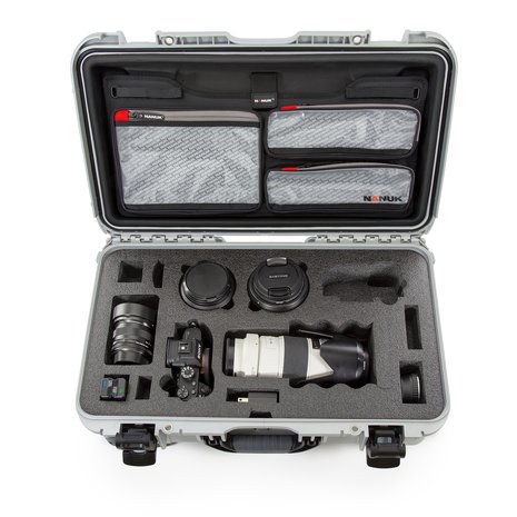 Nanuk 935 Zilver voor Sony A7R, A7S en A9 met Lid Organizer