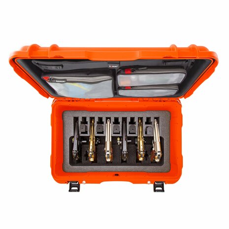 Nanuk 938 Oranje 6 Up Pistool koffer met Lid Organizer 