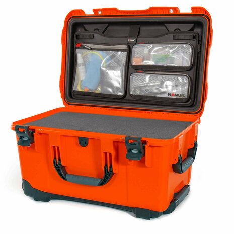 Nanuk 938 Oranje 6 Up Pistool koffer met Lid Organizer 