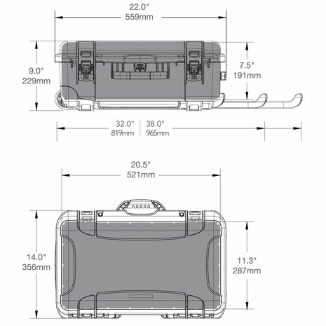 Nanuk 935 Koffer Cyan Lichtgewicht NK-7 Hars Waterbestendig IP67 Met Vakverdelers 559x356x229 mm