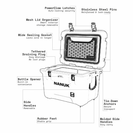 Nanuk Cooler 45 Harde koelbox Desert Tan 42 liter