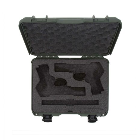 Nanuk 910 2UP Pistool Wapenkoffer Olive NK-7 Hars 363 x 282 x 120 mm