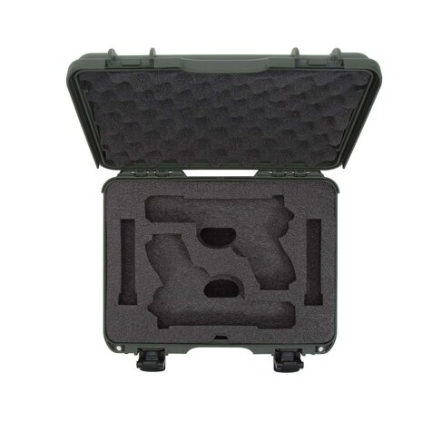 Nanuk 910 2UP Glock Pistoolkoffer Olive Lichtgewicht NK-7 Hars 363 x 282 x 120 mm
