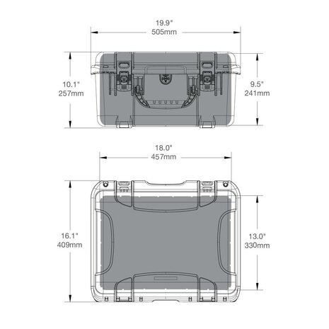 Nanuk 933 Koffer Zwart met plukschuim Demo Lichtgewicht NK-7 Hars Waterbestendig IP67 188x53 mm